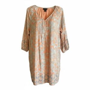 Lane Bryant Peach Floral Midi Dress